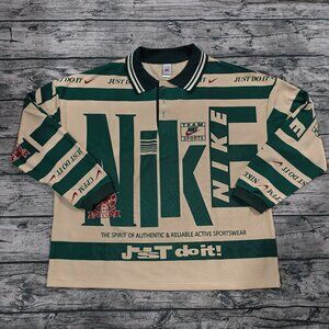 Nike Green Long-Sleeved Polo Shirt